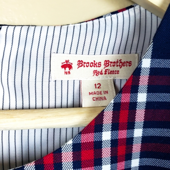 BROOKS BROTHERS Plaid Red & Blue A-line Dress, 12 - Picture 8 of 11